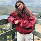 Autumn Leather Oversize Long Sleeve Turn-Down Collar Casual Jacket