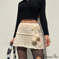 Autumn Winter Twist Wool Woven Age-Reducing Commuter Decorated Skirt