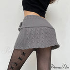 Autumn Winter Twist Wool Woven Age-Reducing Commuter Decorated Skirt