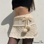 Autumn Winter Twist Wool Woven Age-Reducing Commuter Decorated Skirt