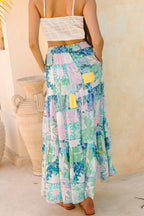 Vacation Printed Pocket Midi Skirt