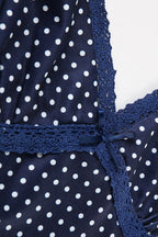 Polka Dot Color Block Lace Cami Top