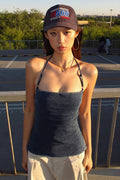 Backless Halter Bodycon Layering Top