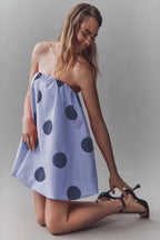 Polka Dot Strapless Bodycon Mini Dress