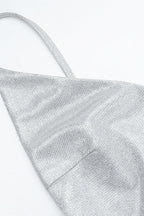 V-Neck Glitter Backless Slip Dress Party