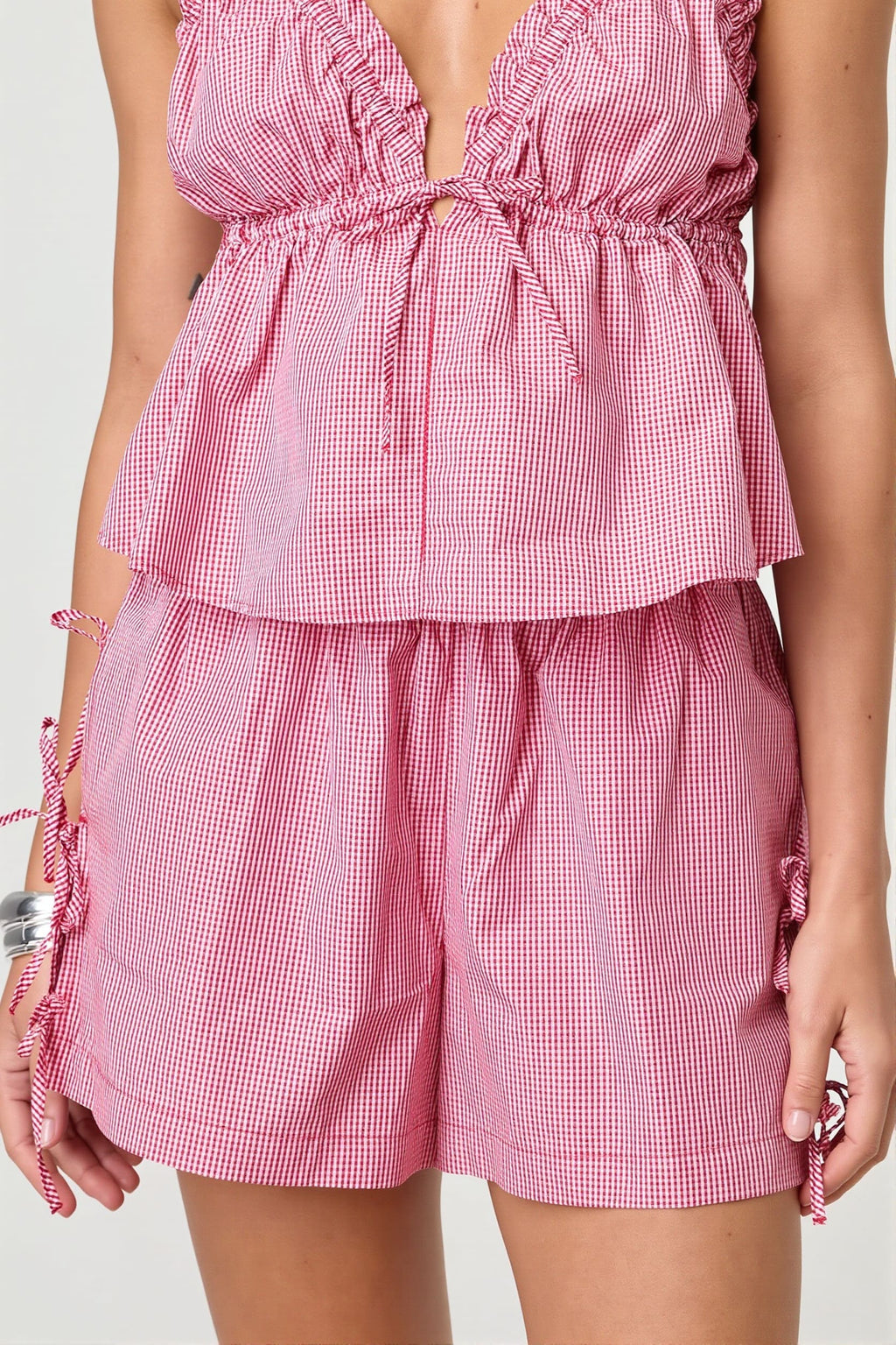 Casual Stripe Solid Drawstring Shorts