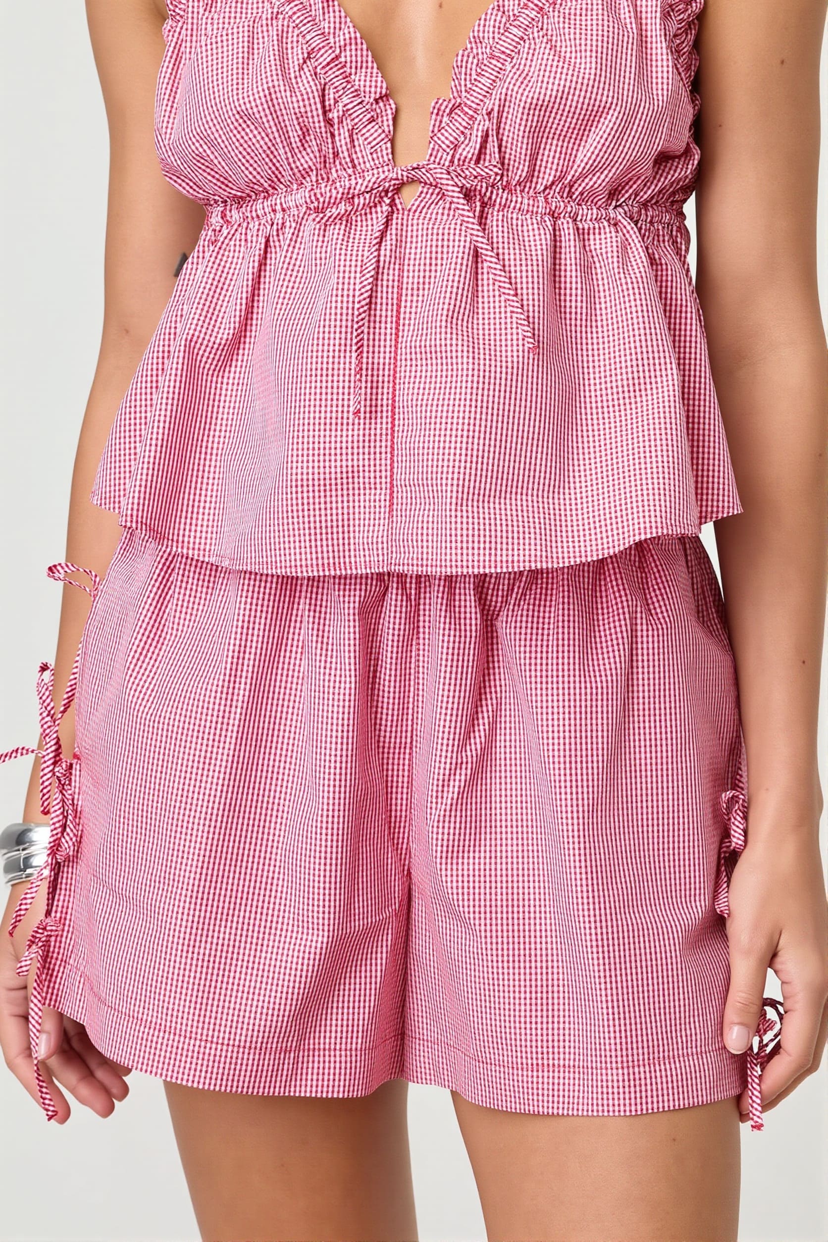 Casual Stripe Solid Drawstring Shorts