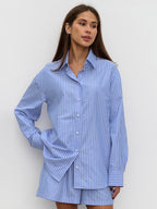 Striped Cotton Casual Set Blouse