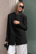 Minimalist V-Neck Blazer Jacket