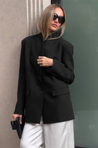 Minimalist V-Neck Blazer Jacket
