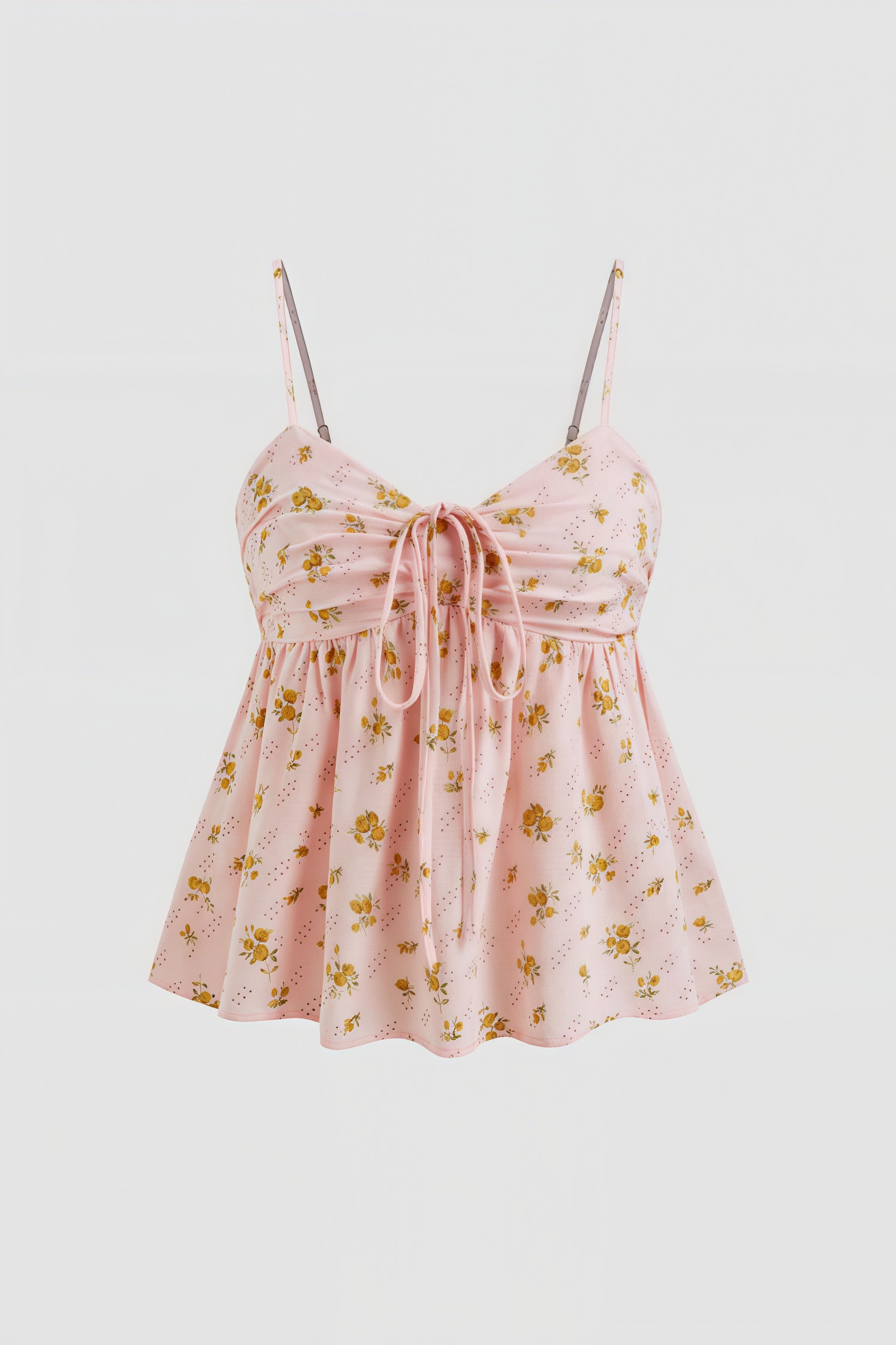 Floral Wide Strap Tie Cami Top