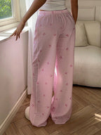 Striped Wide Leg Drawstring Pant