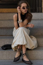 French Style Puff Skirt Spring Midi