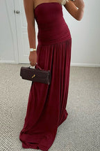 Strapless Off Shoulder Maxi Formal Dress