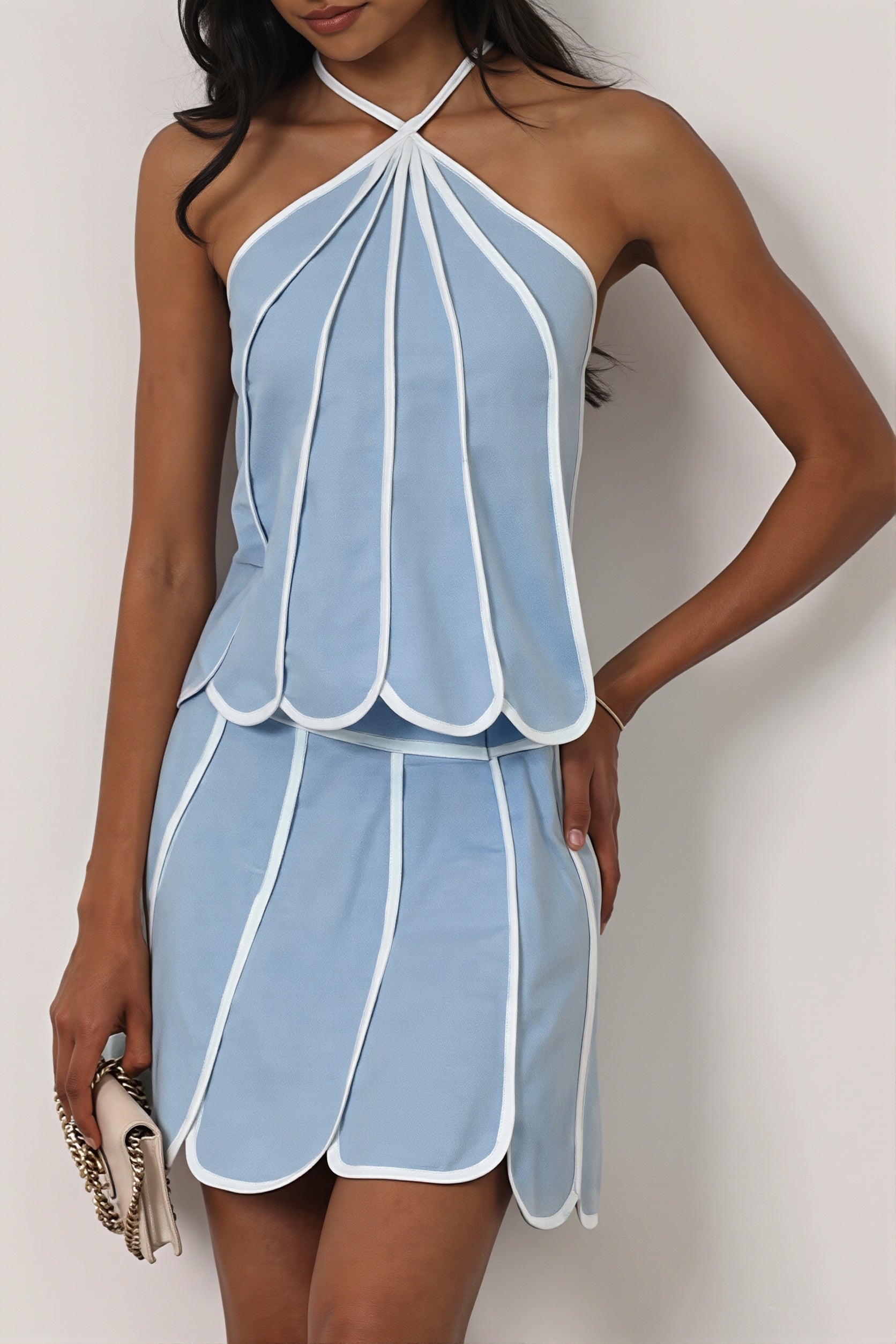 Halter Backless Sleeveless Top Bodycon Skirt Sets