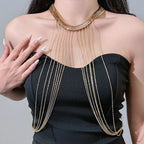 Sleek Gold Tassel Body Chain