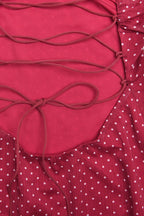 Chiffon Polka Dot Backless Tie Mini Dress