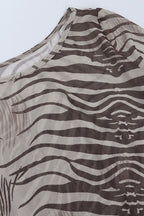 Mesh Zebra Print Sheer Blouse