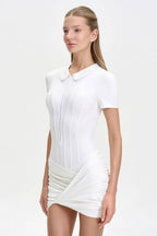 Pure & Slim Fit Bodycon Skirted Bodysuit Short Mini Dress