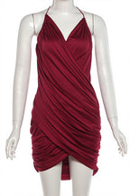 V Neck Ribbed Cami Slim Mini Dress