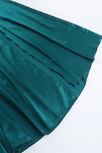 Satin V-Neck Waist-Cinching Split Dress Party