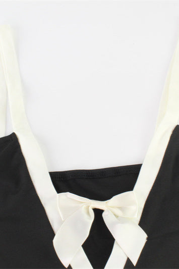 Cami Dress With Bow Detail Color-Block Bodycon Maxi