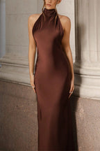 Satin Backless Sleeveless Party Dress
