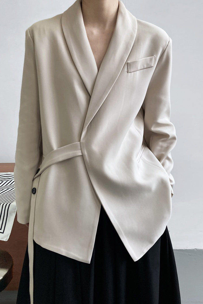 Draped Apple Collar Blazer