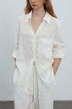 Minimalist Casual Vibe Linen Loose-Fit Blouse