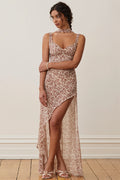 Sheer Irregular Floral Maxi Dress