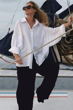 Solid Loose Casual Commuter Blouse