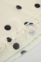 High Waist Polka Dot A-Line Midi Skirt