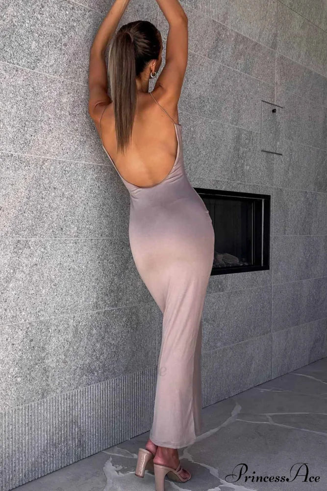 Backless Cami Dress In Solid Color