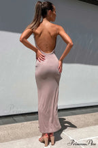 Backless Cami Dress In Solid Color
