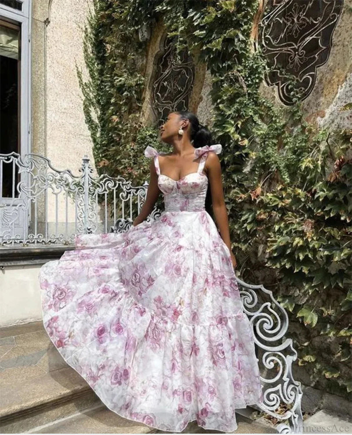 Backless Deep V Prom Dress