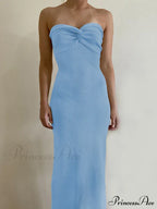 Backless Twist Knitted Outfits Maxi Dress