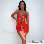 Backless Women Halter Ruffle Gown Party Coastal Festive Hollow - Out For Mini Bodycon Vestido