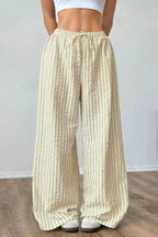 Color Block Pleated Pants With Pockets