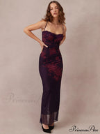 Bandage Lace Up Slit Maxi Dress