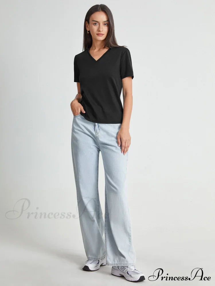 Basic Everyday Graceful V-Neck T-Shirt
