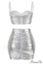 Bauer Ruched Bralette Charming + Riley Skirt Set
