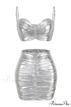 Bauer Ruched Bralette Charming + Riley Skirt Set