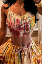 Cami Tiered Ruffle Two Piece Skirt Sets