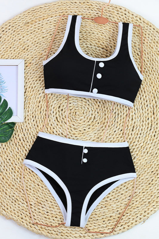 Monochrome Bikini Two Piece Swim Set