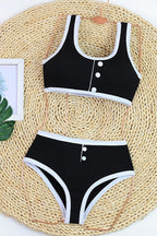 Monochrome Bikini Two Piece Swim Set