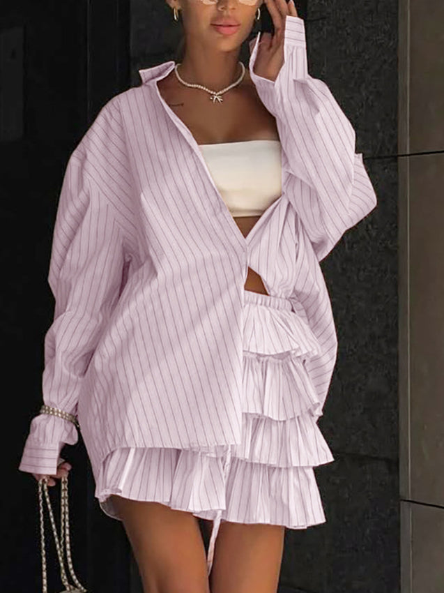 Striped Blouse And Layered
