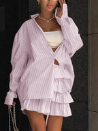 Striped Blouse And Layered