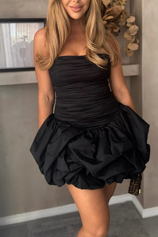 Spring Elegant Ruched Corset Dress With Layered Skirt Party