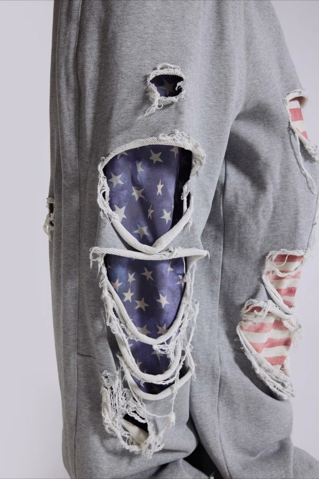 Y2K Star Patch Ripped Loose Pants