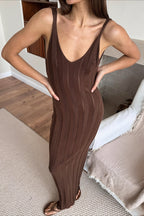 Knit Cami Backless Maxi Dress